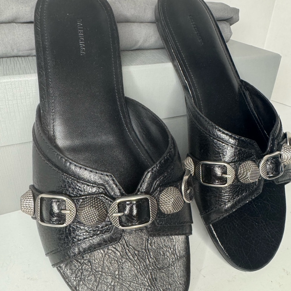 Balenciaga Le Cagole Women’s Slide Sandal Black Colo Size 38 New. - Picture 3 of 10